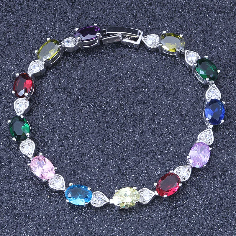 Elegant White Gold Colour Multicolor Cubic zirconia Fashion Jewelry for women's Bracelet S124
Elegant White Gold Colour Multicolor Cubic zirconia Fashion Jewelry for women's Bracelet S124