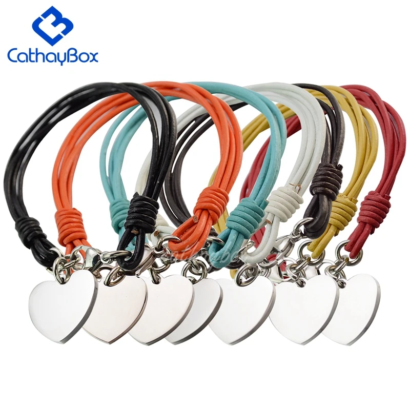 Personalized Engrave Women Multi-Strand Leather Bracelet Silver Tone Stainless Steel Heart Charm Fashion Jewelry
Personalized Engrave Women Multi-Strand Leather Bracelet Silver Tone Stainless Steel Heart Charm Fashion Jewelry