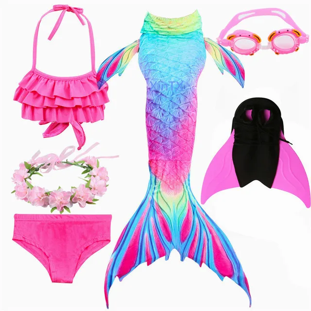 2019 Girls Swimming Mermaid Tails With Monofin Swimsuit Bikini Set for Kids Clothing Swimwear Child's Costume Cosplay
2019 Girls Swimming Mermaid Tails With Monofin Swimsuit Bikini Set for Kids Clothing Swimwear Child's Costume Cosplay