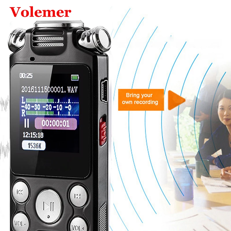 Volemer V59 Mini Voice Recorder Fast Charging Two-Way Microphone Sound Recording Digital Audio Voice Recorder Mp3 Music Player
Volemer V59 Mini Voice Recorder Fast Charging Two-Way Microphone Sound Recording Digital Audio Voice Recorder Mp3 Music Player