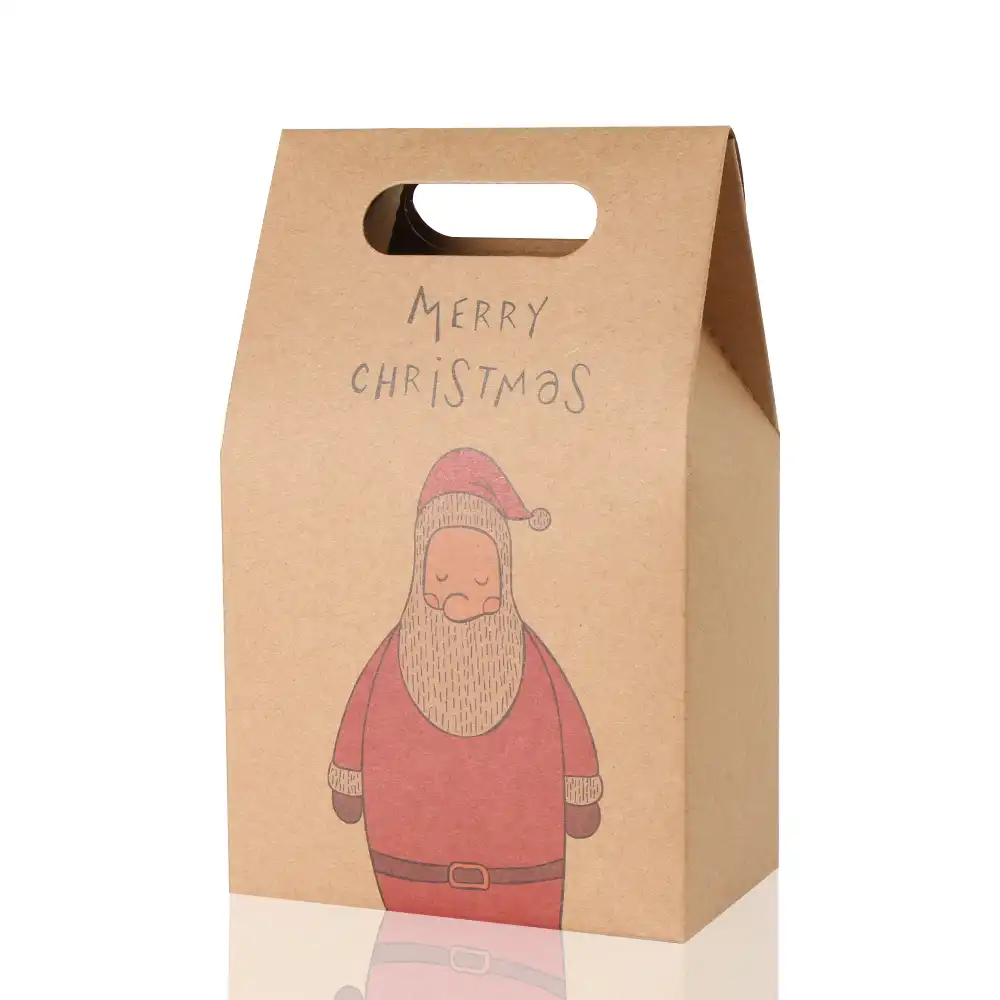 1pcs kraft paper xmas party cookies candy present gift bag