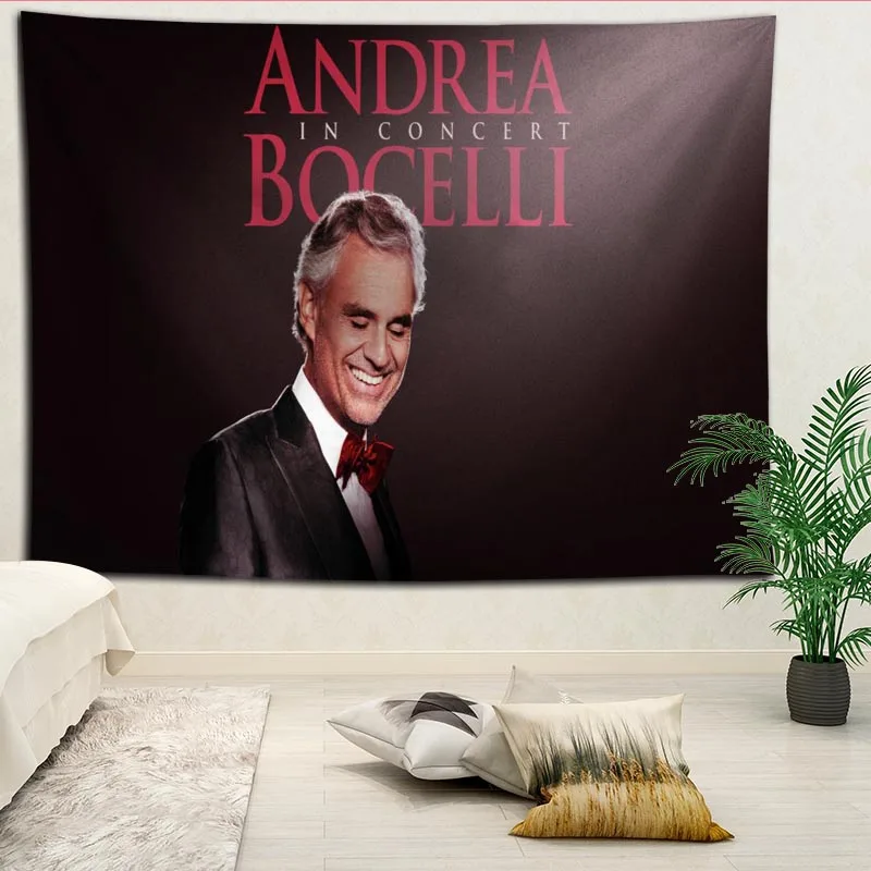 Andrea Bocelli Tapestries For Living Room Bedroom Hanging Wall Tapestry Retro Home Decor Yoga Beach Mat Custom logo | Дом и сад