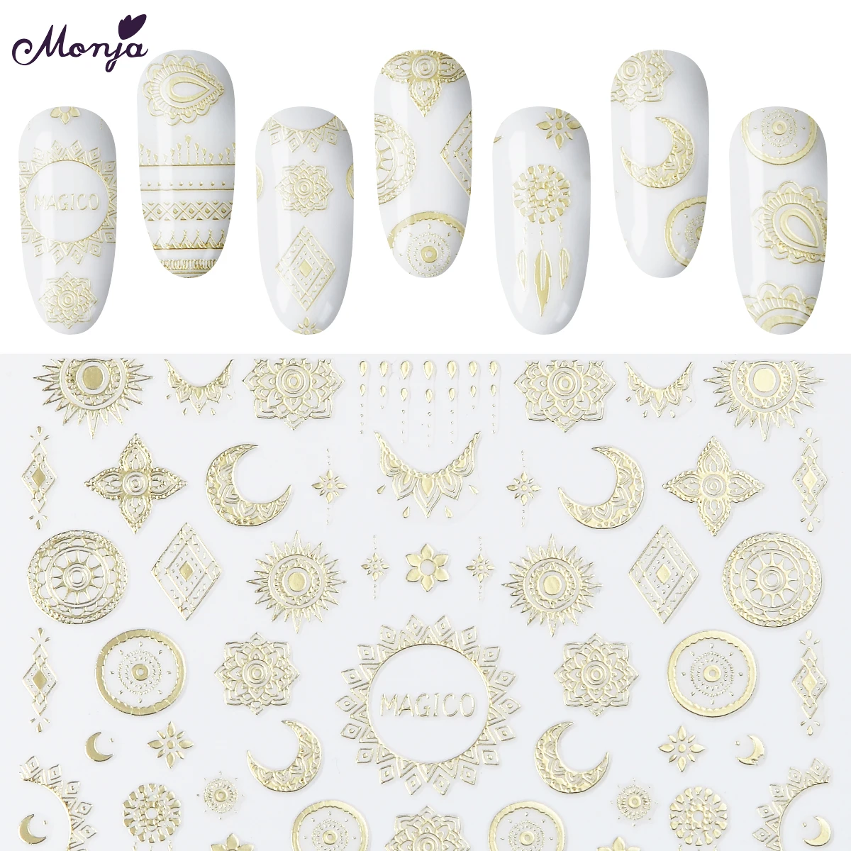 Monja 13*8.5cm Nail Art Gold Star Moon Mixed Design Water Transfer Foil Decals Stickers DIY Adhesive Decoration
Monja 13*8.5cm Nail Art Gold Star Moon Mixed Design Water Transfer Foil Decals Stickers DIY Adhesive Decoration