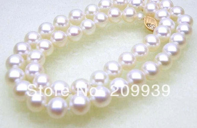 free shipping>>@@ JY&3192 MASSIVE genuine AAA+ 7.5-8mm fine round white akoya pearl necklace14k 
free shipping>>@@ JY&3192 MASSIVE genuine AAA+ 7.5-8mm fine round white akoya pearl necklace14k