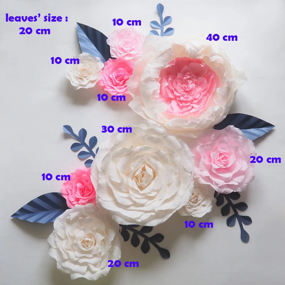 Large Paper Flowers Wedding Backdrop 9pcs+ 7 Leaves Handmade Artificial Crepe Paper Rose For Party Home Decorations Fashion Show
Large Paper Flowers Wedding Backdrop 9pcs+ 7 Leaves Handmade Artificial Crepe Paper Rose For Party Home Decorations Fashion Show
