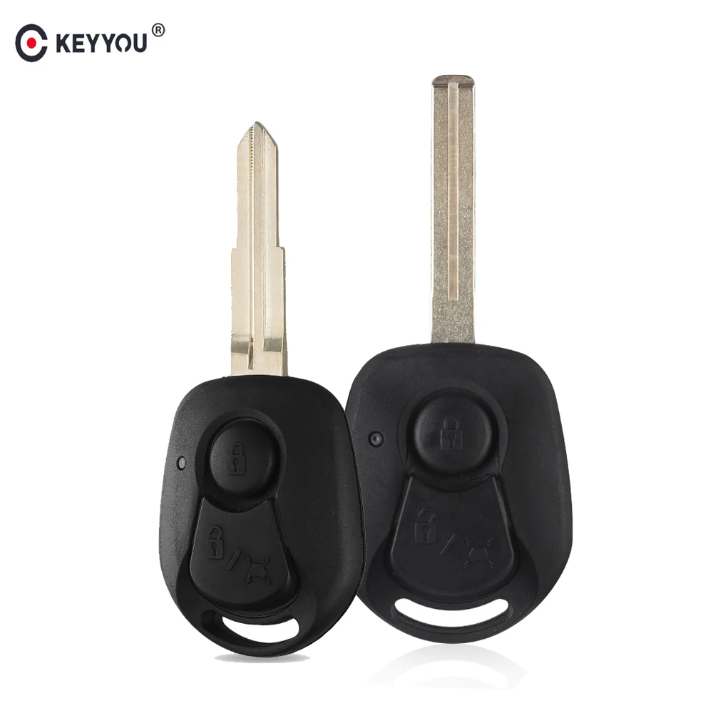 

KEYYOU for Ssangyong Actyon Kyron Rexton Keys 2 Button Flip Replacement Uncut Blank Blade for Ssangyong Key Shell Cover Case