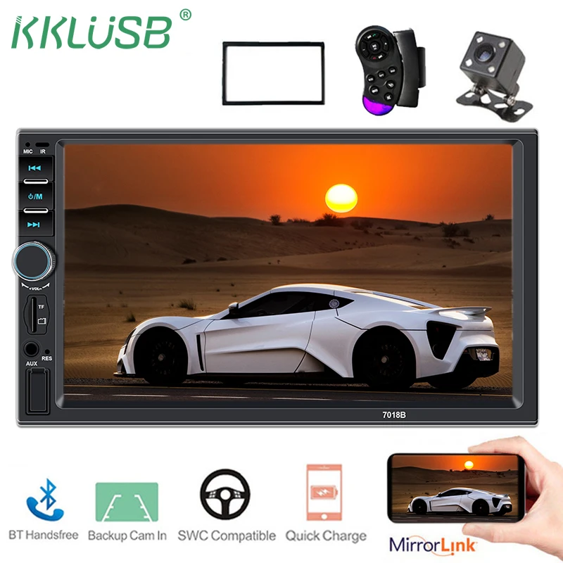 Car Radio 2 Din MP5 Player Bluetooth Handsfree Touch Screen Auto Radio Reverse Image Support Rear View Camera Mirrorlink 7018B
Car Radio 2 Din MP5 Player Bluetooth Handsfree Touch Screen Auto Radio Reverse Image Support Rear View Camera Mirrorlink 7018B