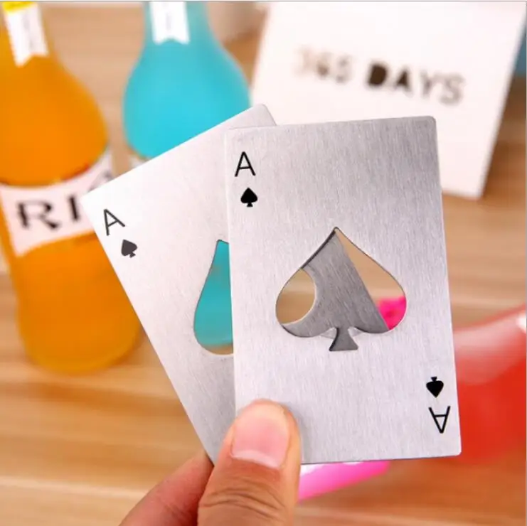 Black/Silver Poker Card Beer Bottle Opener Personalized Stainless Steel Credit Card Bottle Opener Card of Spades Bar Tool
Black/Silver Poker Card Beer Bottle Opener Personalized Stainless Steel Credit Card Bottle Opener Card of Spades Bar Tool