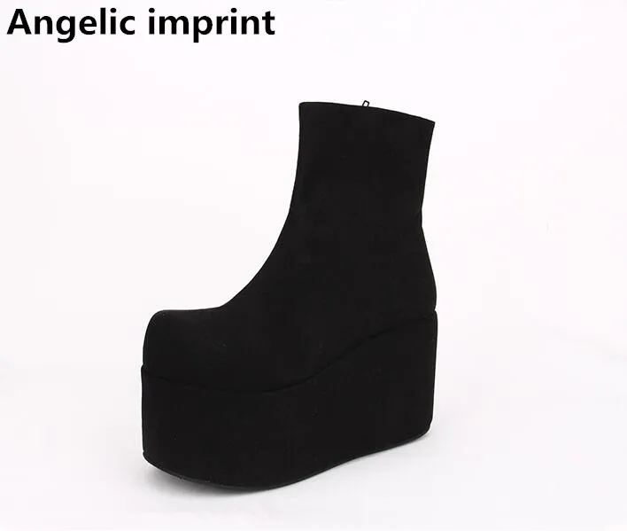 Angelic imprint mori girl Women motorcycle short boots lady lolita ankle punk Boots woman high heels pumps wedges platform shoes
Angelic imprint mori girl Women motorcycle short boots lady lolita ankle punk Boots woman high heels pumps wedges platform shoes