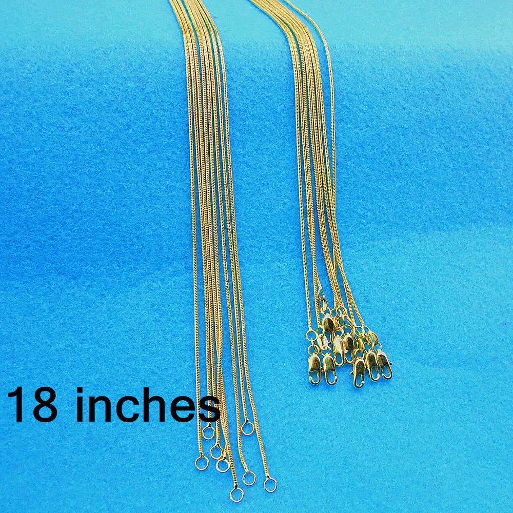 18" 18K GOLD FILLED Free Shipping 5PCS Making Jewelry Link Snake Necklace Chains With Lobster Clasps For Pendant Factory Price
18" 18K GOLD FILLED Free Shipping 5PCS Making Jewelry Link Snake Necklace Chains With Lobster Clasps For Pendant Factory Price
