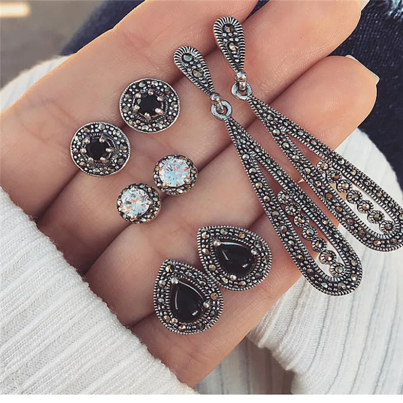 4pairs Boho stud retro earring set drop gems crystal stud earring set for women charm party jewelry accessories
4pairs Boho stud retro earring set drop gems crystal stud earring set for women charm party jewelry accessories