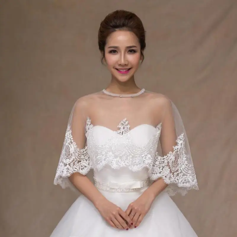 Wraps Casamento Summer Tulle Lace Bridal Bolero Shawls White/Red Elegant Wedding Jacket Cloak Evening Coats Capa De Novia
Wraps Casamento Summer Tulle Lace Bridal Bolero Shawls White/Red Elegant Wedding Jacket Cloak Evening Coats Capa De Novia