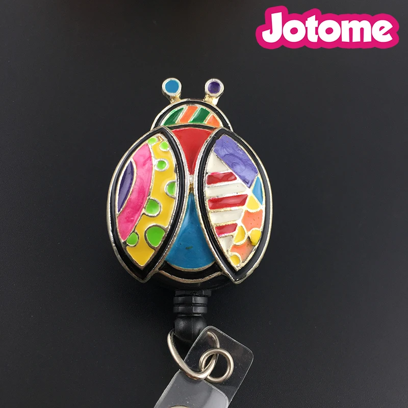 Fashion Hot Selling colorful enamel Ladybug Retractable Crystal Badge Reels / ID Reel Holder | Украшения и аксессуары