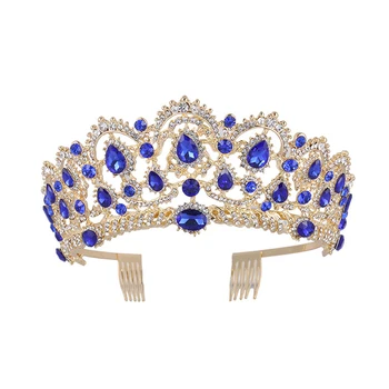 Korean Water Drill Bride Crown Top Hair Tiara Bridal Hair Accessories for Woman Girl (Blue)
Korean Water Drill Bride Crown Top Hair Tiara Bridal Hair Accessories for Woman Girl (Blue)