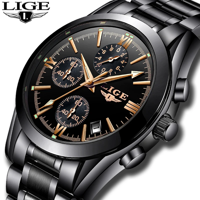 Relojes Hombre 2018 новые LIGE мужские часы Лидирующий бренд Роскошные Модные Бизнес