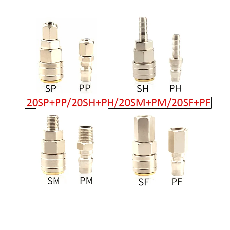 2Pcs 20SP+PP 20SM+PM 20SF+PF 20SH+PH Pneumatic Fittings C Type Quick Connector High Pressure Coupling Air Compressor Coupler
2Pcs 20SP+PP 20SM+PM 20SF+PF 20SH+PH Pneumatic Fittings C Type Quick Connector High Pressure Coupling Air Compressor Coupler
