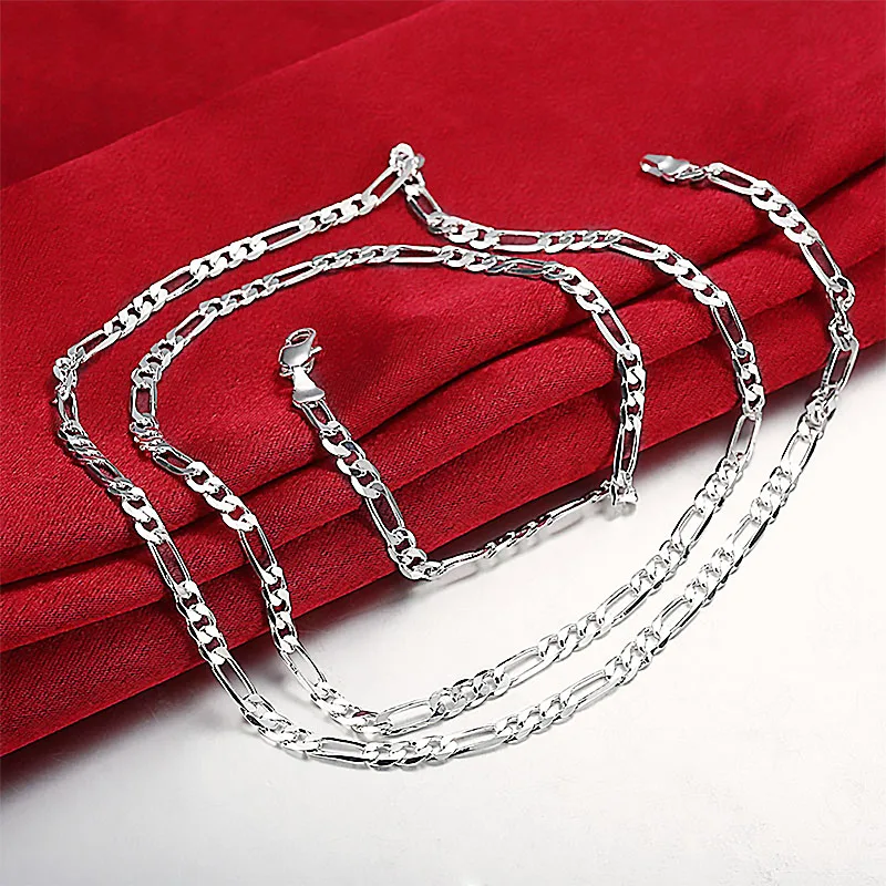 Fashion Women and Men Necklace 4MM 925 Plated Silver Figaro Long Chain Necklace Korean Collar Pendientes Jewelry For Unisex SL
Fashion Women and Men Necklace 4MM 925 Plated Silver Figaro Long Chain Necklace Korean Collar Pendientes Jewelry For Unisex SL