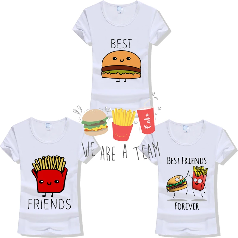 2019 Women Fashion Casual O Neck BFF Short Sleeve Printed Ladies T-shirt Hamburg Chips Best Friends Forever Comfortable Tops
2019 Women Fashion Casual O Neck BFF Short Sleeve Printed Ladies T-shirt Hamburg Chips Best Friends Forever Comfortable Tops