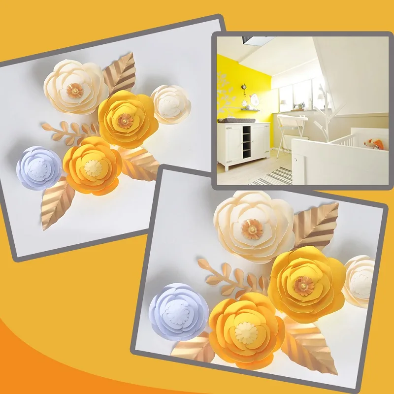 DIY Giant Paper Flowers Artificial Rose Fleurs Backdrops 5pcs+4 Leave For Wedding Party Decorations Baby Nursery Video Tutorial
DIY Giant Paper Flowers Artificial Rose Fleurs Backdrops 5pcs+4 Leave For Wedding Party Decorations Baby Nursery Video Tutorial