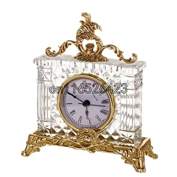 Luxury glass inlaid copper Creative Desktop decoration clock crafts Home Decor
Luxury glass inlaid copper Creative Desktop decoration clock crafts Home Decor