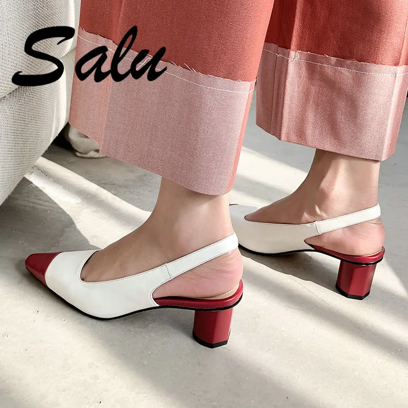 Salu Brand Design Sweet Women Sandals New Arrival Pointed Toe High Heels Genuine Leather Casual Shoes Spring Shoes Woman
Salu Brand Design Sweet Women Sandals New Arrival Pointed Toe High Heels Genuine Leather Casual Shoes Spring Shoes Woman