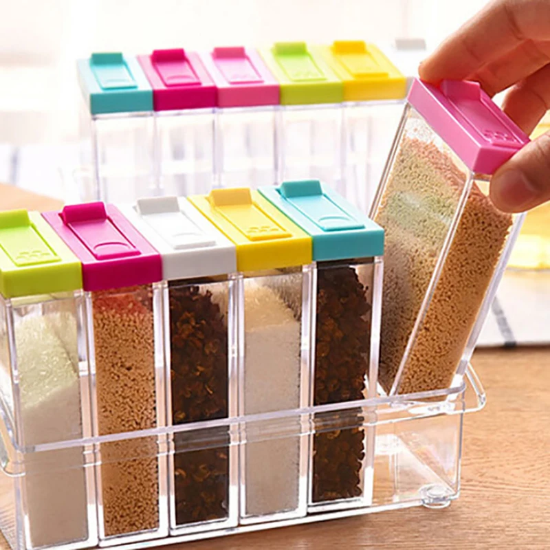 6 Pcs/Sets Kitchen Seasoning Spice Box Plastic Spice Jar With Lid Can Sugar Organizer Box Home Storage Organization Accessories
6 Pcs/Sets Kitchen Seasoning Spice Box Plastic Spice Jar With Lid Can Sugar Organizer Box Home Storage Organization Accessories