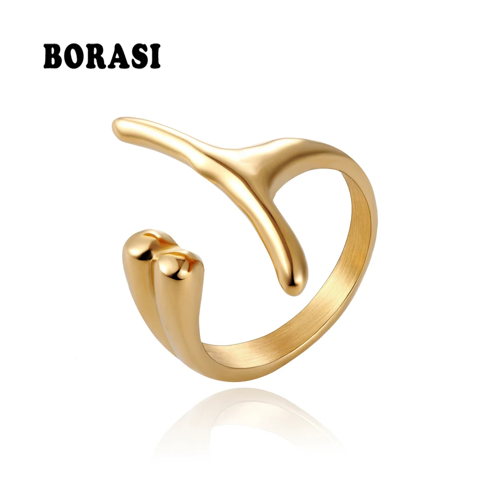 BORASI New Top Quality Peculiar Rings Brand Female Rings Popular Jewelry Stainless Steel Rings For Women Engagement Wedding Gift
BORASI New Top Quality Peculiar Rings Brand Female Rings Popular Jewelry Stainless Steel Rings For Women Engagement Wedding Gift