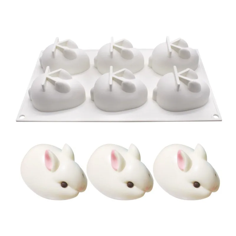 6 Cavity Rabbit Silicone Mold DIY Baking Moulds Bakeware Trays Tool Cake Topper Cooking Supplies for Chocolate Fondant Candy Ice
6 Cavity Rabbit Silicone Mold DIY Baking Moulds Bakeware Trays Tool Cake Topper Cooking Supplies for Chocolate Fondant Candy Ice