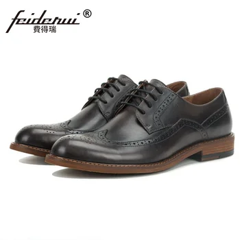 Vintage Round Toe Man Formal Dress Wingtip Brogue Shoes Genuine Leather Carved Platdorm Men's Handmade Medallion Footwear SS263
Vintage Round Toe Man Formal Dress Wingtip Brogue Shoes Genuine Leather Carved Platdorm Men's Handmade Medallion Footwear SS263