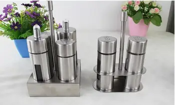 1SET Castor Stainless Steel Salt Pepper Shaker Set Spice With Stand Condiment Box Cooking Seasoning Bottle Kitchen Tools JO 1092
1SET Castor Stainless Steel Salt Pepper Shaker Set Spice With Stand Condiment Box Cooking Seasoning Bottle Kitchen Tools JO 1092