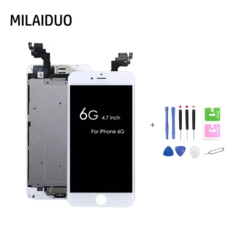 LCD Display For iPhone 6 6G Touch Screen Digitizer+Home Button+Front Camera+Ear Speaker Full Assembly Replacement with Tools
LCD Display For iPhone 6 6G Touch Screen Digitizer+Home Button+Front Camera+Ear Speaker Full Assembly Replacement with Tools
