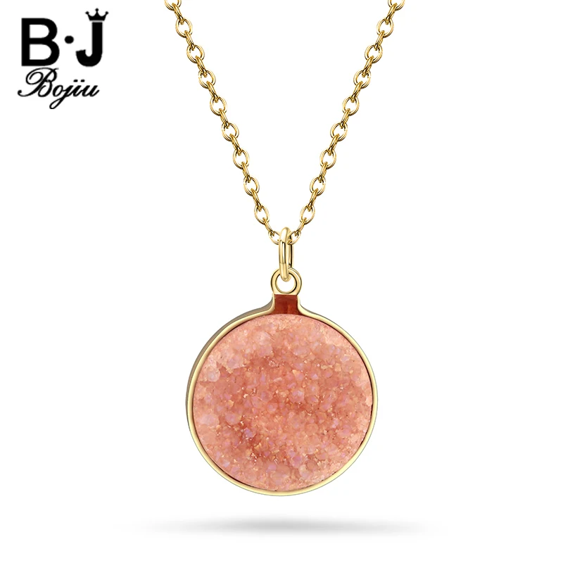 Bojiu Natural Druzy Stone Pendant Chain Necklace For Women Fashion Simple Girl Beautiful Quartz Gold Color Copper Chain NKS052
Bojiu Natural Druzy Stone Pendant Chain Necklace For Women Fashion Simple Girl Beautiful Quartz Gold Color Copper Chain NKS052