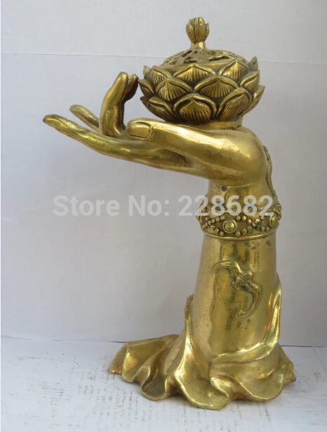 Collect Chinese brass Carved lotus incense burner on buddhahand ,Chinese Censer fast shipping
Collect Chinese brass Carved lotus incense burner on buddhahand ,Chinese Censer fast shipping