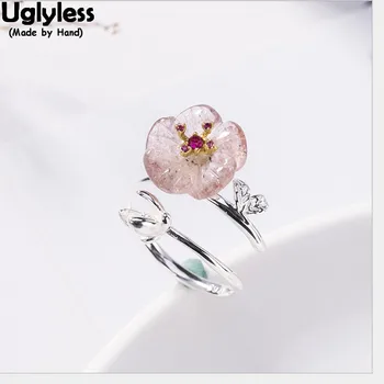 Uglyless 100% Real Nature Pink Strawberry Quartz Plum Blossom Finger Rings for Women Open Fine Jewelry Handmade Floral Open Ring
Uglyless 100% Real Nature Pink Strawberry Quartz Plum Blossom Finger Rings for Women Open Fine Jewelry Handmade Floral Open Ring