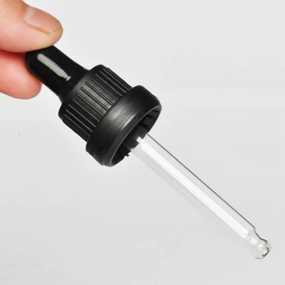black plastic dropper bottle