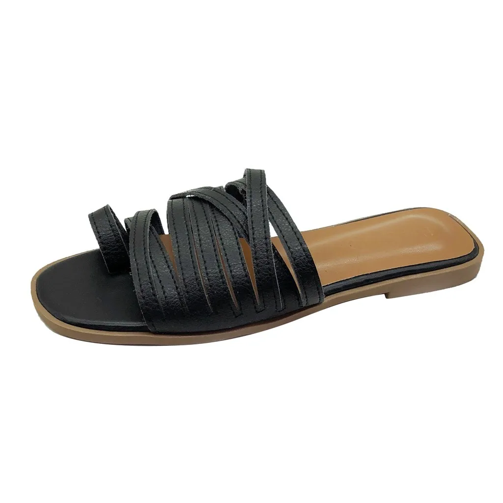 Women's Beach Casual Shoes Flat Heel Strap Slippers Roman Shoes Flip Flops fashion Rome Solid Color Comfortable Slipper Mar 10 
Women's Beach Casual Shoes Flat Heel Strap Slippers Roman Shoes Flip Flops fashion Rome Solid Color Comfortable Slipper Mar 10