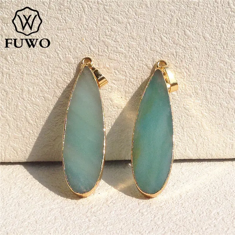 FUWO Wholesale Women's Amazonite Drop Shape Pendant With Gold Color Plated Anti Tarnish Green Semi Precious Stone Jewelry PD065
FUWO Wholesale Women's Amazonite Drop Shape Pendant With Gold Color Plated Anti Tarnish Green Semi Precious Stone Jewelry PD065