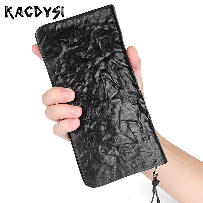 Genuine Leather Designer Soft Men Wallets Wrinkle Large Wallet Card Holder Retro Purse Long Multifunction Day Clutches Phone Bag
Genuine Leather Designer Soft Men Wallets Wrinkle Large Wallet Card Holder Retro Purse Long Multifunction Day Clutches Phone Bag