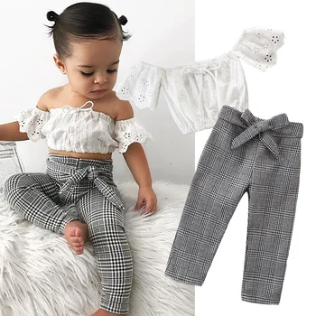 2-6Y Toddler Kids Baby Girls Clothes Set Summer Off Shoulder Lace Crop Top+Plaid Pants Cute Lovely Sweet Streetwear Outfits
2-6Y Toddler Kids Baby Girls Clothes Set Summer Off Shoulder Lace Crop Top+Plaid Pants Cute Lovely Sweet Streetwear Outfits