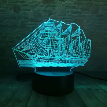 Decorative Nightlight 3D Illusion Led Lamp Colourful Fairy Light Ship Model Toys
Decorative Nightlight 3D Illusion Led Lamp Colourful Fairy Light Ship Model Toys