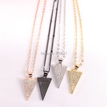 10Pcs Fashion Jewelry 4 Metal Color Pave CZ Cubic Zirconia Triangle Shape Pendant Necklaces for Women
10Pcs Fashion Jewelry 4 Metal Color Pave CZ Cubic Zirconia Triangle Shape Pendant Necklaces for Women