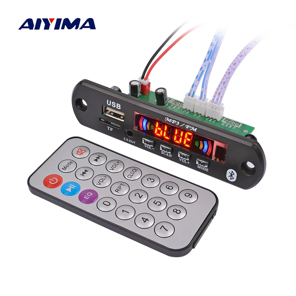 AIYIMA 12V Bluetooth MP3 Decoder Board WMA WAV FLAC APE Decoding 2x3W Amplifier Color Spectrum Display Audio Receiver FM For Car
AIYIMA 12V Bluetooth MP3 Decoder Board WMA WAV FLAC APE Decoding 2x3W Amplifier Color Spectrum Display Audio Receiver FM For Car