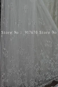 Wholesale price 6 yards Quality gorgeous wedding dress French Chantilly lace fabric with Crystal Rhinestones
Wholesale price 6 yards Quality gorgeous wedding dress French Chantilly lace fabric with Crystal Rhinestones