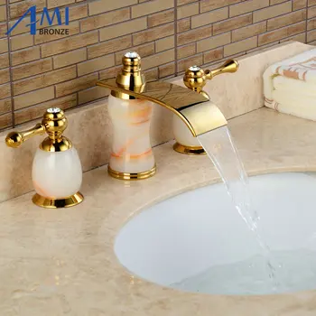 3Pcs Jade&Brass Deck Mounted Bathroom Tap Basin Faucet Sink or Bathtub Faucet Double handles Faucet BA30A
3Pcs Jade&Brass Deck Mounted Bathroom Tap Basin Faucet Sink or Bathtub Faucet Double handles Faucet BA30A