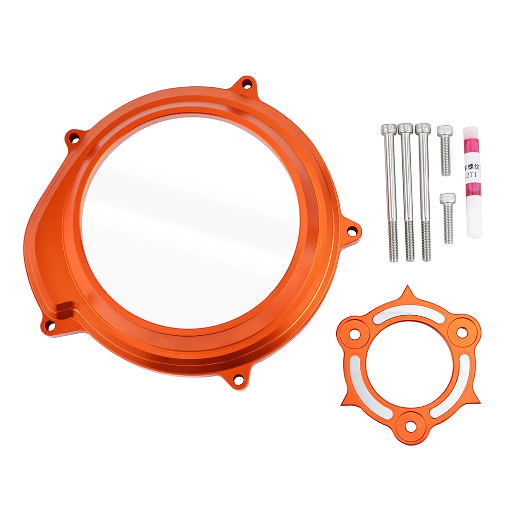 H2CNC Engine Transparent Clutch Cover Guard Pressure Plate Protector Kit For KTM 1090 /1050 Adventure & 1290 Superduke R /GT LC8