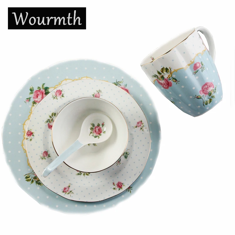 Wourmth European Bone China Cutlery Set 5 Pieces/Set Dish Cups Western Plate Ceramic Dinner Plates set Wedding Gifts
Wourmth European Bone China Cutlery Set 5 Pieces/Set Dish Cups Western Plate Ceramic Dinner Plates set Wedding Gifts