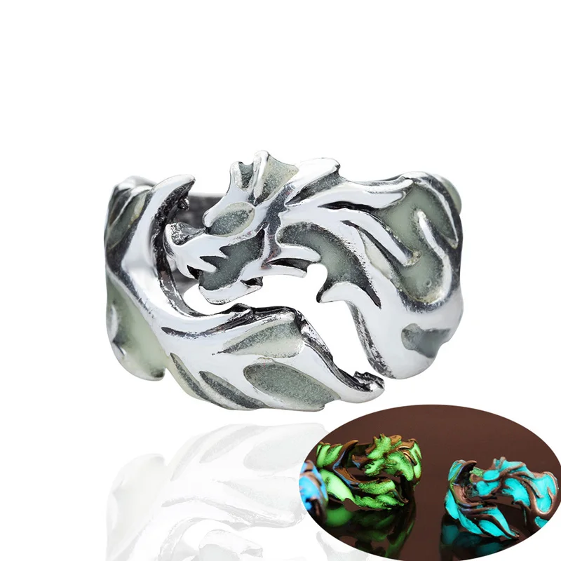ESERES Strange Luminous China Dragon Rings For Man Dark Special Illuminate Adjustable Size Ring For Party Biker Fashion Jewelry
ESERES Strange Luminous China Dragon Rings For Man Dark Special Illuminate Adjustable Size Ring For Party Biker Fashion Jewelry
