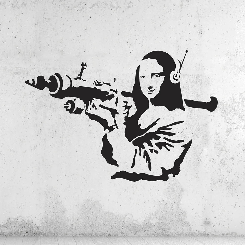 Настенные виниловые наклейки Banksy Мона Лиза ракета домашний декор гостиная
