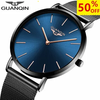 Mens Watches Top Brand Luxury GUANQIN Ultra Thin Quartz Watch Men Fashion Business Stainless Steel Waterproof Wristwatch Clock
Mens Watches Top Brand Luxury GUANQIN Ultra Thin Quartz Watch Men Fashion Business Stainless Steel Waterproof Wristwatch Clock