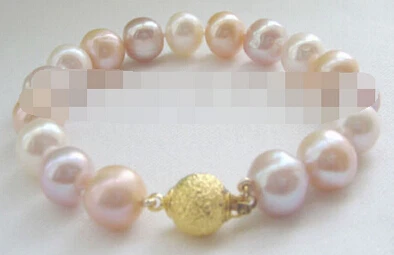 >>>>> white pink purple round freshwater pearl bracelet